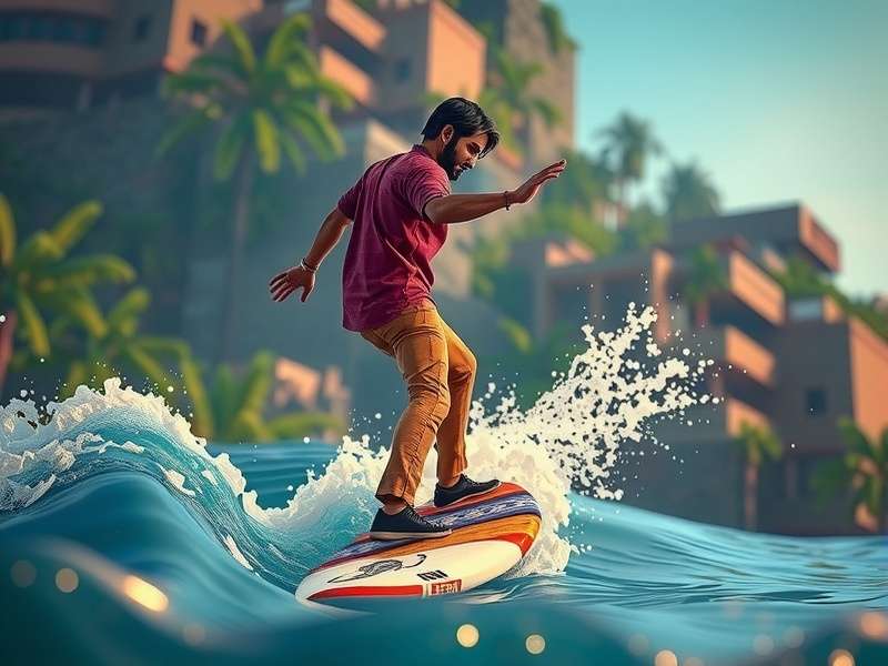 Desi Tidal Surge Surfing Gameplay